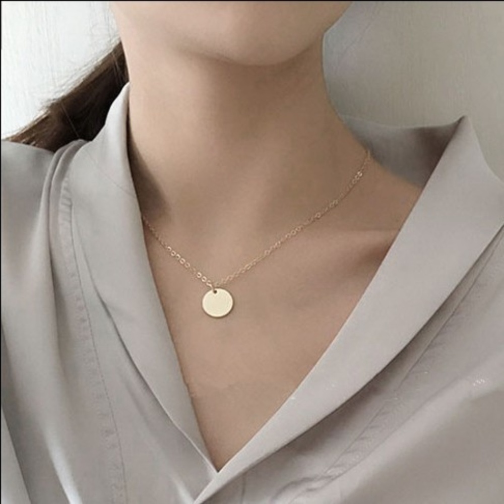 Minimalist Coin Circle Necklaces - Picture 3 of 8